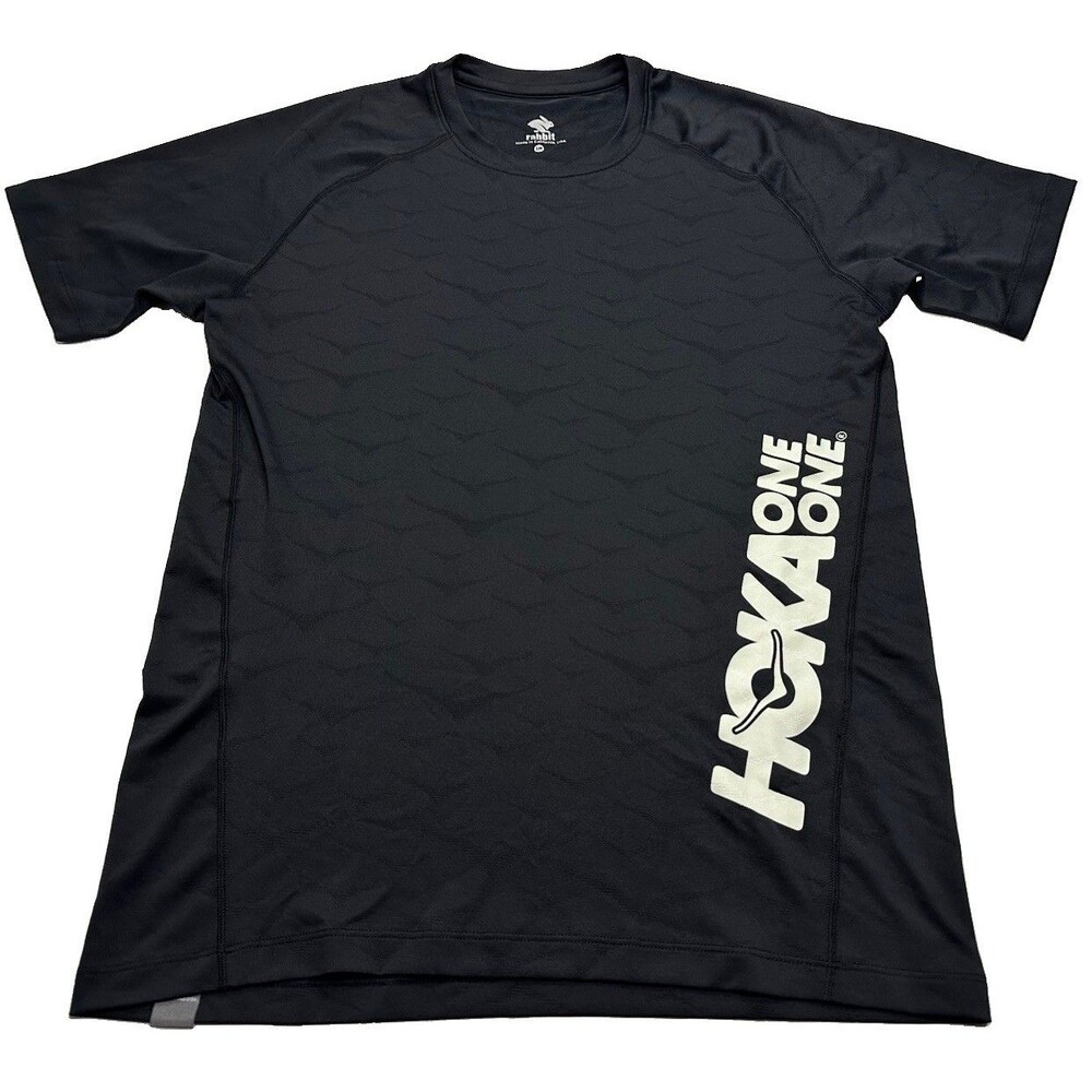 Men's Rabbit Running x Hoka One One Performance Shirt Size Small Black #R0057